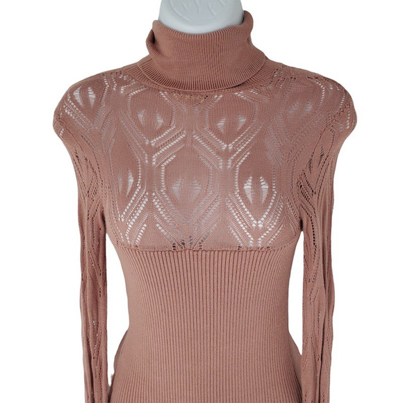 Free People Intimately Women Sweater Bodysuit Pink Long Sleeve Turtleneck XS New - Picture 4 of 8